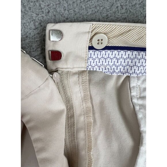 Talbots The Perfect Crop Curvy Fit Cream Pants 12p Capri Pockets Chino Stretch - Picture 3 of 11